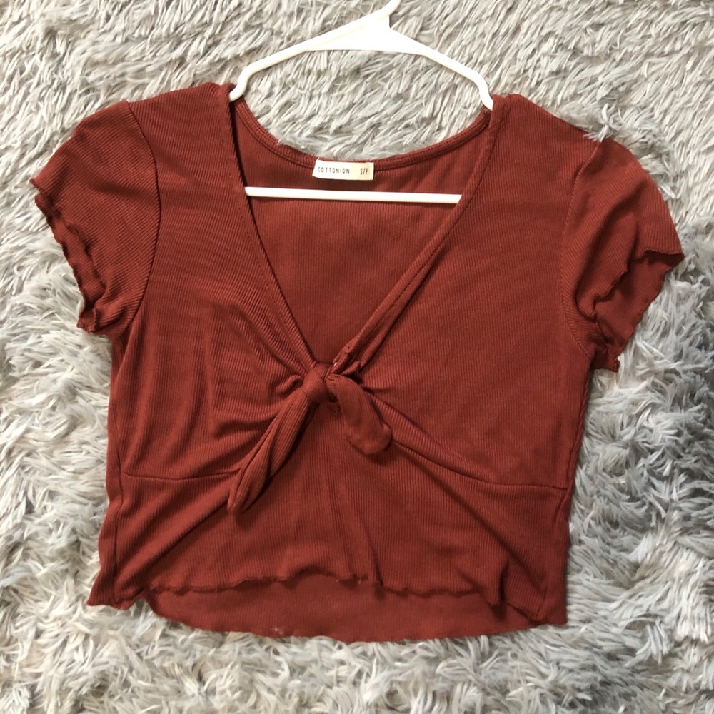 Burnt orange crop top